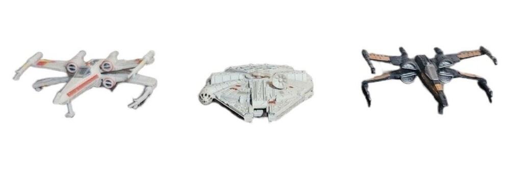Star Wars X-Fighters And Millennium Falcon Diecast 3" Vehicles Loose Pre-owned